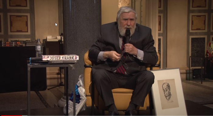 Youtube-Screenshot: 
Friedrich Kurrent: Josef Frank in Wien wieder bekannt gemacht | Vortrag (2016)